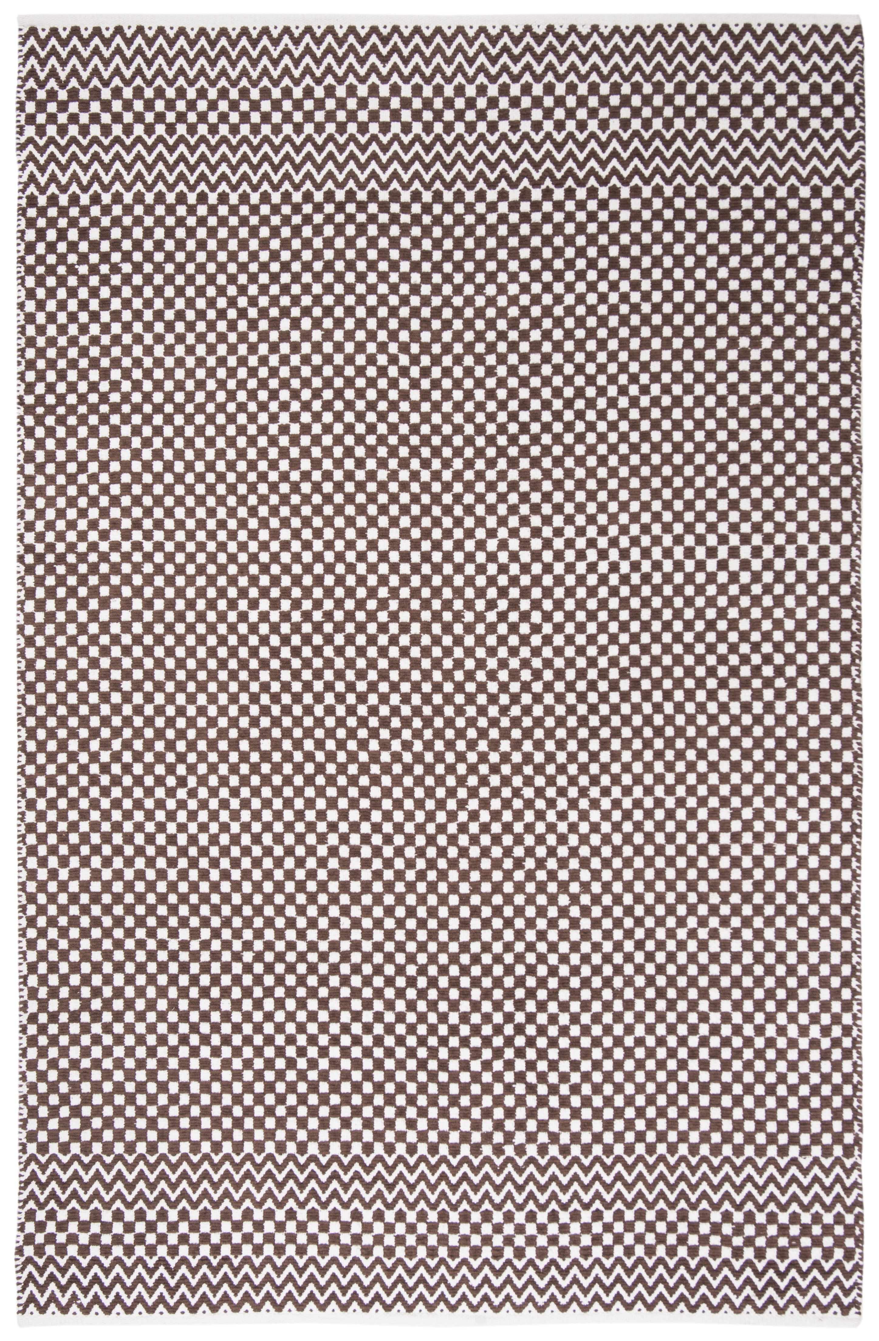 SAFAVIEH Boston Peter Geometric Cotton Area Rug, Brown, 6' x 9'