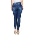 thumbnail image 3 of 2Luver, Women's, Stretchy 5 Pocket Skinny Solid Dark Denim Jeans, Dark Denim, 13, 3 of 5