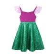 thumbnail image 5 of Vestido de verano para niño y niña, ropa informal con estampado de manga voladora, línea A, moda coreana, lentejuelas, para uso diario, 5 of 5