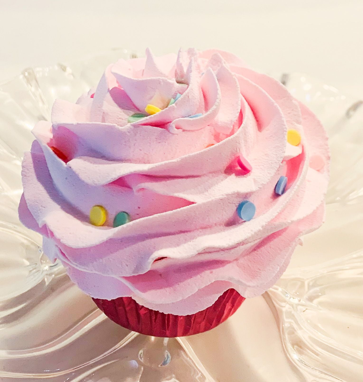 Pink Confetti Cupcake Fake Cupcake Decoration Prop Dezicakes
