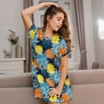 thumbnail image 3 of Gukieu Sunflowers Print Women's Nightgown, A-line Round Neck Short-sleeved Nightgown Pajamas Home Wear Suitable for Home and Outing, 3 of 6