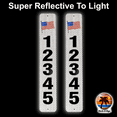 thumbnail image 3 of 2 Pack Single Sided Address Numbers for House Signs, Customized Vertical 911 Emergency Mailbox/House Numbers/Letters Signs, Silk Screened Highly Reflective Pre Drilled Aluminum Signs (3x18, Tan), 3 of 7
