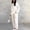 White, variant on Fashion Outfits Set for Women 2 Piece Winter Outfits for Women Women's Solid Color Casual Round Neck Loose Irregular Long Sleeved Pocket Pants Set my items saved for later