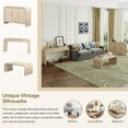 thumbnail image 3 of Retro Wooden Silhouette Sectional Three-Piece Set with Curved Art Deco Design, Containing Sideboard, Console Table and Coffee Table, Suitable for Dining Room, Living Room and Entrance, Natural, 3 of 9