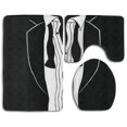 thumbnail image 1 of ABPHQTO Esmoquin loco Juego de alfombras de baño de 3 piezas Alfombra de baño Alfombra de contorno y tapa de inodoro ABPHQTO Cont-CHAPPLE-19904, 1 of 2