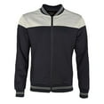 thumbnail image 2 of Men's Tracksuit Set Two Piece Athletic Jogger Pants Full Zip Long Sleeve Top, Light Grey Black, L, 2 of 2