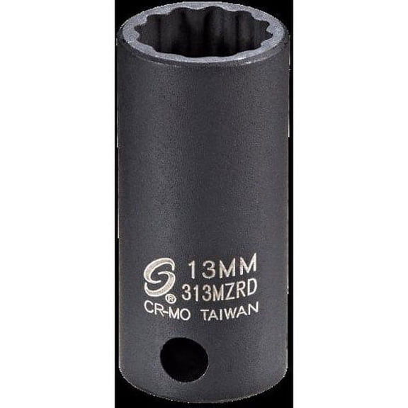 Sunex Tools 313MZRD - 3/8" Drive 13MM 12 Point Semi-Deep Impact Socket