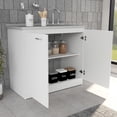 thumbnail image 2 of White Freestanding Sink Cabinet With Double Door And Two Shelves For Storage - Stainless Steel, Easy Assembly, , Compliant, Compliant, 2 of 3