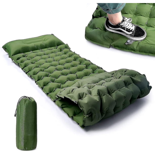 Isomatte Selbstaufblasend Faltbar Mit Kopfkissen Und Fupumpe, Dicke Wasserdichte Isomatte Kleines Packma Ultraleichte Isomatte Fr Camping Outdoor Reis