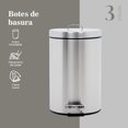 thumbnail image 3 of Set Botes de Basura 7,9 y 12 Litros Acero Inox C/Pedal 3pzas ColorHome COLORBIN7, COLORBIN12, 3 of 7