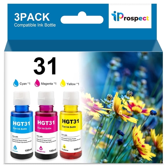 31 Ink Bottle Set Compatible Replacement for  Smart Tank Printer 6001 7602 7301 5100 5101 5000 5102 757 7601 755 7601 6002 7302 7001, Smart Tank Plus 651 551 Ink Refill, C/M/Y