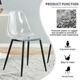 thumbnail image 2 of NYEESS Set of 4 Clear Transparent Dining Chairs Armless with Black Metal Legs Modern Acrylic Side Chairs for Kitchen Dining Room, 2 of 11
