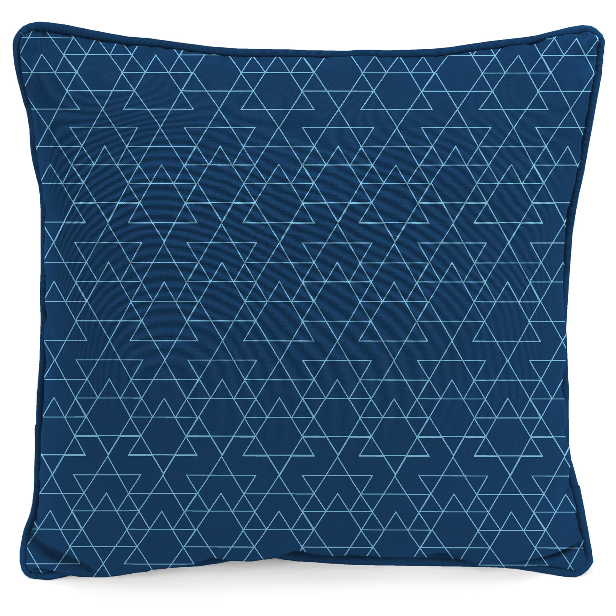 Jordan Manufacturing 16" x 16" Live Love Latke Hanukkah Cream Novelty and Navy Geometric Reversible Square Outdoor Throw Pillow with Welt (2 Pack)