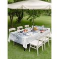 thumbnail image 3 of Outdoor Tablecloth with Umbrella Hole and Zipper, Snowman Rectangle Table Cloth 60x84 Inch Waterproof Tablecloth, Christmas Golden Snowflakes Pine Tree Forest Snowy Picnic Table Cover for Patio, 3 of 7