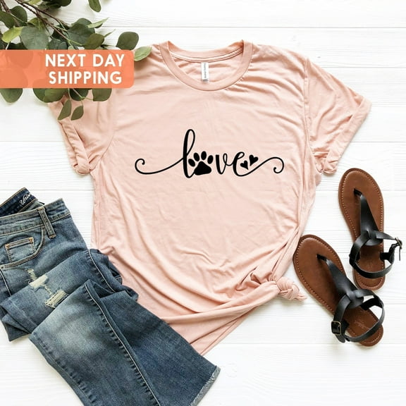 T-shirt For Women, Love PAW Shirt, Animal Lover T-shirt, Dog Lovers Gift, Women's Dog Lover Shirt, Dog Love Shirt, Women's Shirt All Size S-5Xl