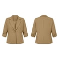 thumbnail image 4 of QQZ Womens 2026 Fall Winter Plus Size One Button Notched Lapel Blazer Jacket, Roll Tab Long Sleeve Suit Coat, Outerwear For Business Work Outfits & Daily Casual Wear, 4 of 8