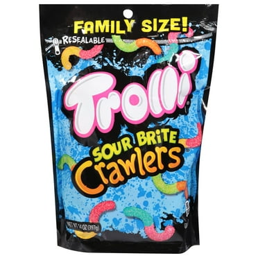 Pack Of 2 Trolli Sour Brite Crawlers Candy - Family Size - 14 oz (Packaging May Vary)