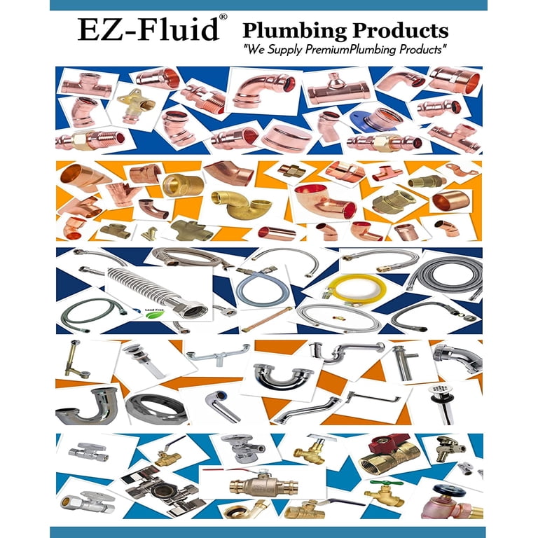 EZ-Fluid 3/4" Sweat Solder C X C Ball Valve Full Port Water Stop Shut Off,Heavy Duty Forged Brass,Quarter Turn,Blue Handle Brass Water Cut Off Ball Valve For Plumbing & Irrigation(1