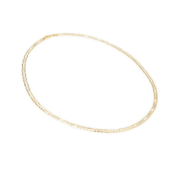 Cadena Figaro Ametrinaa 3x1 Bitono 5mm Unisex 60cm Chapa de Oro 18k