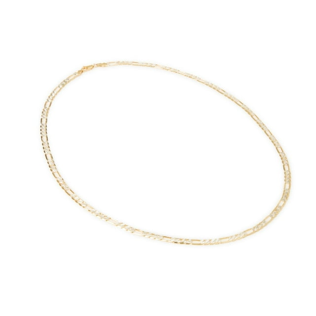 Cadena Figaro Ametrinaa 3x1 Bitono 5mm Unisex 60cm Chapa de Oro 18k