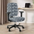 thumbnail image 3 of SCRAWLGOD Zebra Print Black Set of 2 Seat Covers for Office Chairs Breathable Easy to Install High Back Chair Cover Universal Stain Resistant Desk Chair Seat Protector, 3 of 7