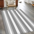 thumbnail image 3 of Grey Stripe Area Rug 3x5 FT, Non Slip Entryway Bedside Carpet, Minimalist Farmhouse Striped Washable Soft Floor Carpet Indoor Mat Non-Shedding Throw Rugs for Dorm Kitchen Home Office, 3 of 8