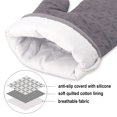 thumbnail image 3 of (Grey) Pack of 6 Oven Gloves/Mitts - Heat Resistant with Non-Slip Silicone Exterior : Cooking - Baking - Kitchen - BBQ, 3 of 5