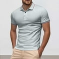 thumbnail image 2 of Afdoent Men's Polo Shirt Male Summer Fashion Silk V Neck Shirt Short Sleeve Male Casual Polo Shirts Classic Comfortable, 2 of 5
