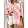 thumbnail image 5 of Women'S Classic-Fit Long Sleeve Shirt Button-Down Long Sleeve Casual Blouse Shirt Pink L, 5 of 8