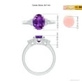 thumbnail image 4 of ANGARA Natural 1.6 Ct. Amethyst with Diamond Classic Ring in 14K White Gold for Women (Ring Size: 3.5), 4 of 9
