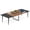 Brown Black, variant on Fnova 94.48" Conference Table with Cable Grommets, Large Boat-Shaped Meeting Room Table with Sturdy Metal Legs, Multi-Purpose Executive Desk for Office, Boardroom & Collaborative Workspaces