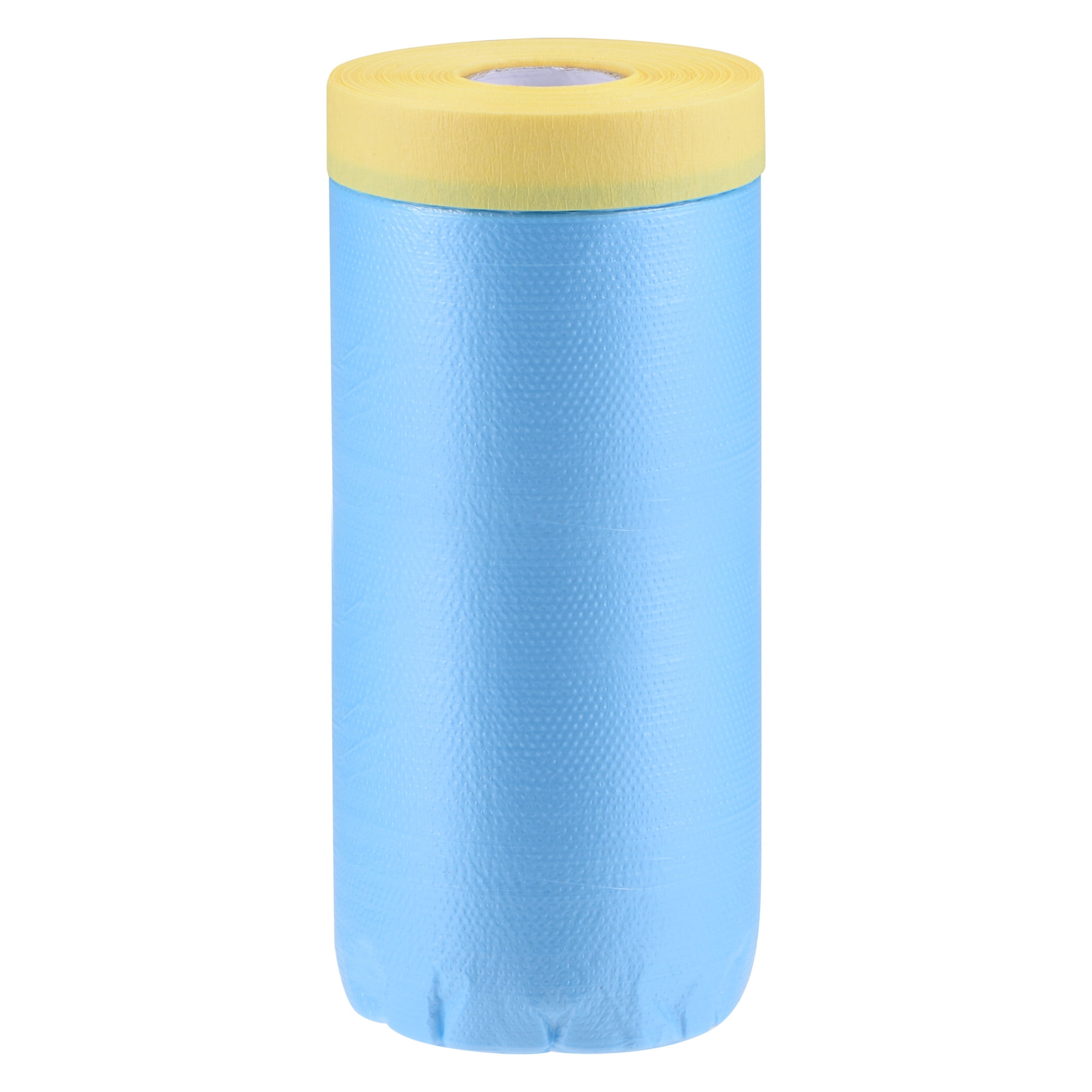 Uxcell 43.3 in x 65 Ft Pre-Taped Masking Film with Low-Tack Painters Tape for Painting Protection (Blue)