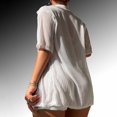 thumbnail image 6 of Women's Swimsuit Cover up Women's 2 Piece Cover Ups Set Short Sleeve Open Front Kimono Swimsuit Coverup With Shorts White,M, 6 of 8