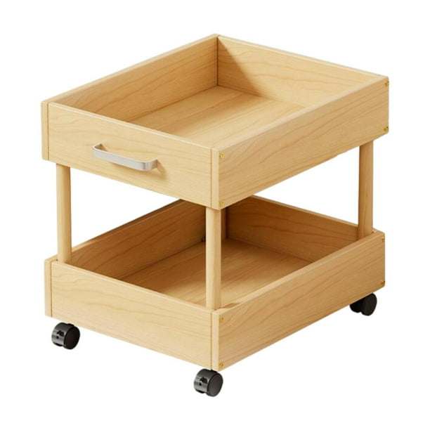 Carrito con ruedas, carrito rodante de 2 niveles, porta artículos de tocador, práctico y multiusos M