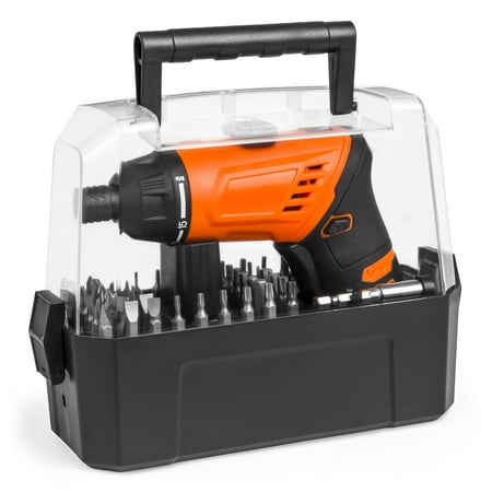 - Best Choice Products 3.6V Cordless Power Electric Screwdriver w/ Charger, LED Light, 50 Bits, Twist Handle, Carry Case