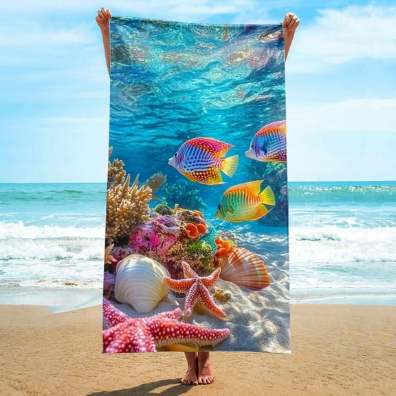 Winter Savings Clearance! SuoKom Microfiber Beach Towel Super Lightweight Colorful Bath Towel Sandproof Beach Blanket Multi-Purpose Towel For Travel Swimming Pool 30x60 Inch