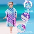 thumbnail image 3 of Cute Child Cotton Hooded Poncho Towels Mermaid Cartoon Changing Robe Swimmer Outdoor Beach 23” x 52” By Tirrinia, 3 of 8