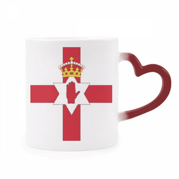 Northern Ireland National Flag Europe Country Heat Sensitive Mug Red Color Changing Stoneware Cup