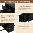thumbnail image 3 of Folding Drop Leaf Dining Table Set with 2 Chairs, Space Saving for Small Spaces, Black 51 Inch, 3 of 11