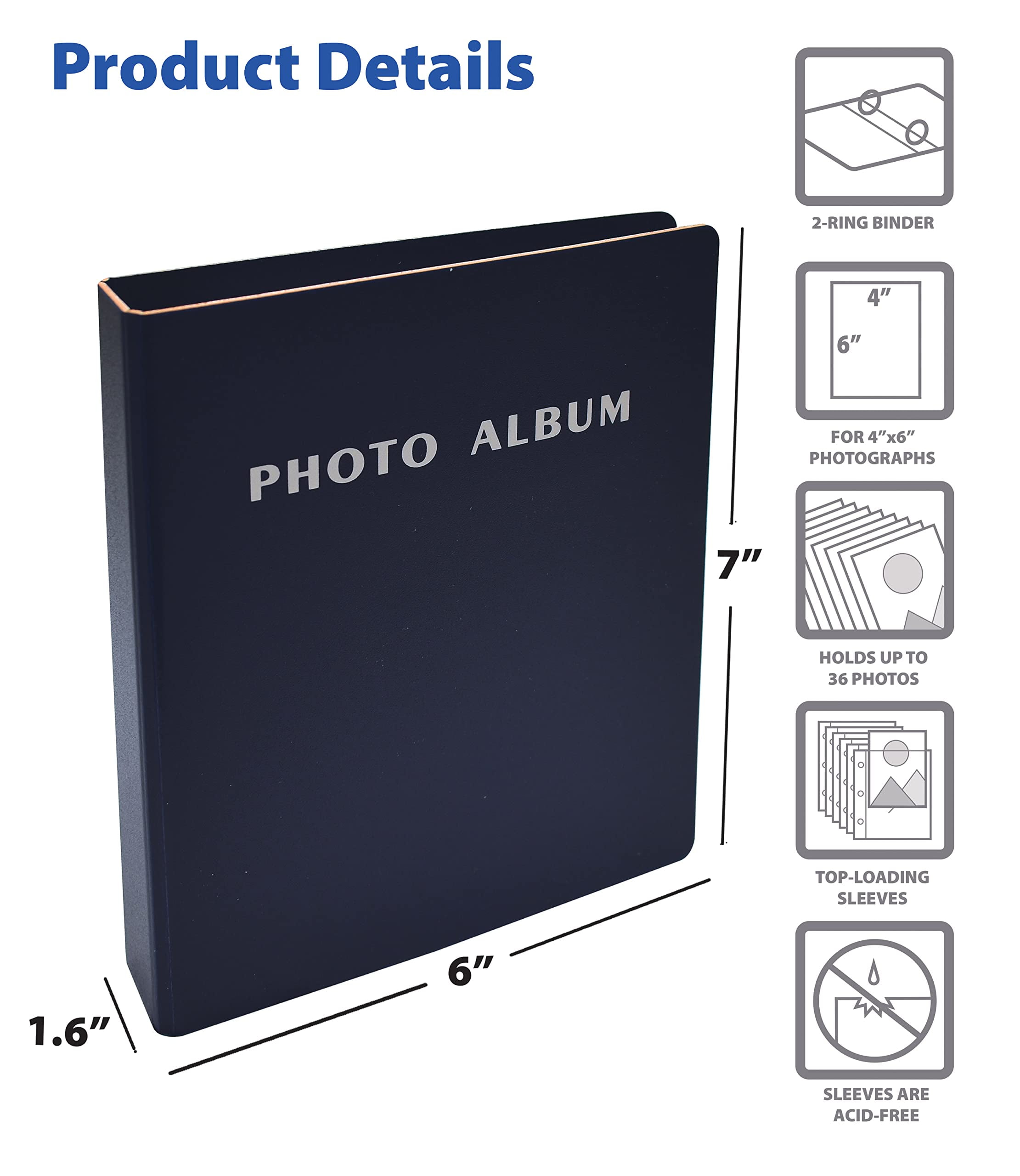 Lanpn Photo Album 4x4 2 Packs, Linen Hard Cover Small Archival  Acid Free Top Load Pocket Photo Book with Sleeves that Holds 52 Vertical  Only 4 x 4 Picture (Black) : Everything Else