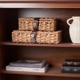 thumbnail image 5 of Caja Decorativa con Tapa, Cesta de Mimbre, Tejida Jacinto Agua para Estante, Mesa Centro Pequeña, 5 of 5