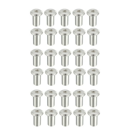 

M6x15mm Rivet Hex Socket Head Insert Nut Screw Post Nickel Plated 30pcs