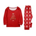 thumbnail image 5 of Christmas Pajamas Family Matching Set - 2 piece Red Christmas Tree with Santa Hat Print Long Sleeve Top and Pants , Matching Pajamas for Family Holiday Christmas Eve for 4 Years Pjs, 5 of 7