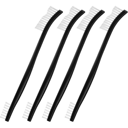Small Cleaning Brush Set Double Ended Nylon Bristles for Jewelry Detailing Car and Kitchen Crevice 4 Pcs
