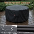 thumbnail image 3 of Round Gas Fire Pit Cover-Fits 27"-30" Solo Stove Yukon, 600D Heavy Duty Outdoor Fire Bowl Cover,Weather Resistant  Fire Pit Cover for Backyard Porch Deck Camping-30"Dx12"H, 3 of 6