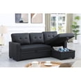 thumbnail image 6 of Howcool 82" Convertible Sleeper Sofa Bed, Pull-Out Couch with Reversible Storage Chaise, L-Shaped Sectional Couch with USB Charging, Linen Fabric Sofa for Small Living Room Apartment,Black, 6 of 7