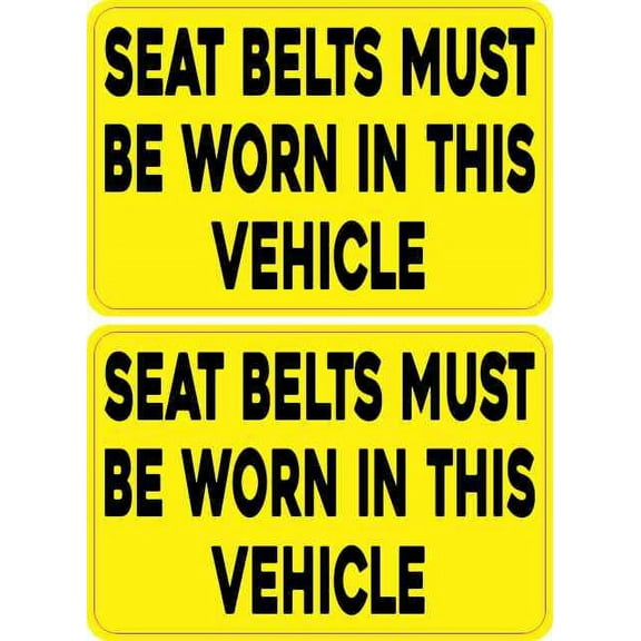 3in x 2in Seat Belts Must Be Worn Stickers