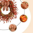 thumbnail image 2 of Idyllic Autumn Red Salvia Wreath 20” Artificial Wreath Fall Leaves Grains Wreath for Front Door Hanging Wall Decoration Fall Harvest Thanksgiving Home Decor, 2 of 7