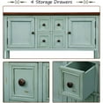 thumbnail image 6 of Harper & Bright Designs Console Table Buffet Sideboard Sofa Table with Four Storage Drawers Two Cabinets and Bottom Shelf, Retro Blue, 6 of 14