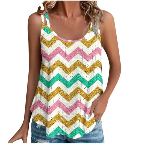Cilsoka Tank Top Women's Sleeveless Beach Shirt Funny Summer Graphic Holiday Tee Shirts Vest, Fashion Tops for Women